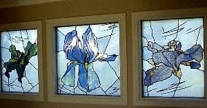 BLUE IRIS stained glass windows