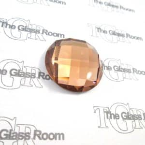 Mirror Backed Faceted Round Jewel 30mm - Peach