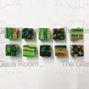 Square Millefiori Glass Beads