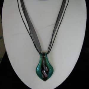 Teal Glass Drop Necklace