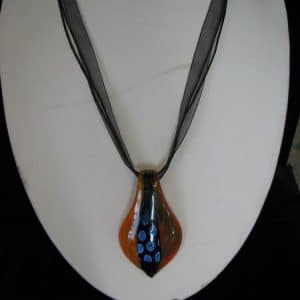 Orange Glass Drop Necklace